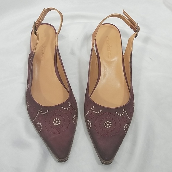 Sundance Minette Embroidered Leather Slingback 37 - Picture 5 of 9